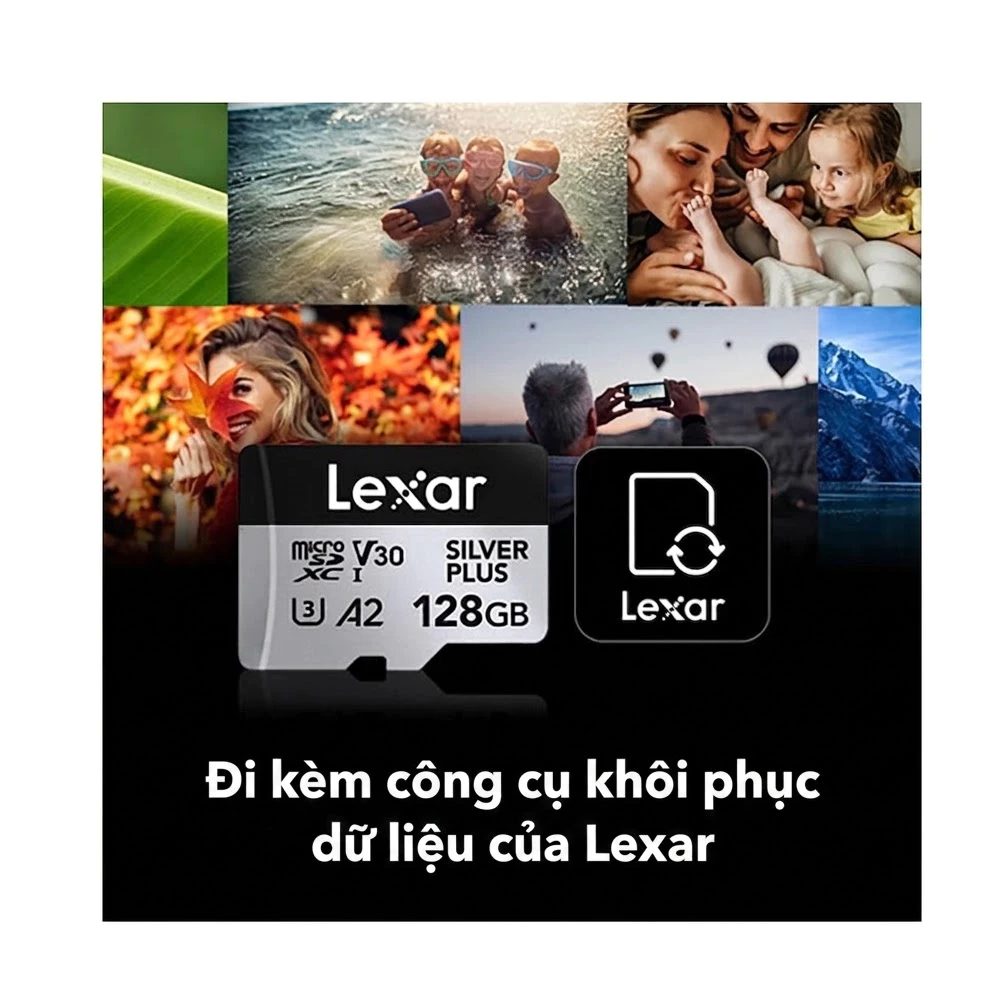 Thẻ nhớ MicroSDXC Lexar Professional Silver Plus UHS-I U3 205MB/s -  Hỗ Trợ Quay 4K Ultra HD, Chống Nước, Chống Sốc