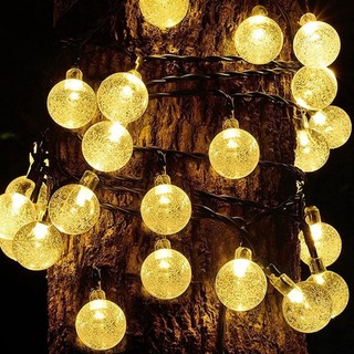 Dây Đèn Led Pha Lê Bi Bọt 10M 25 -30 Bóng Chống Nước | Decor Phòng Ngủ Ban Công Quán Cafe