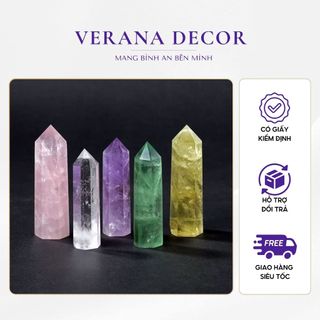 Trụ Đá Thanh Tẩy Đá Phong Thủy Reiki Thiền Định Đá Thạch Anh Tự Nhiên Decor Cao Cấp