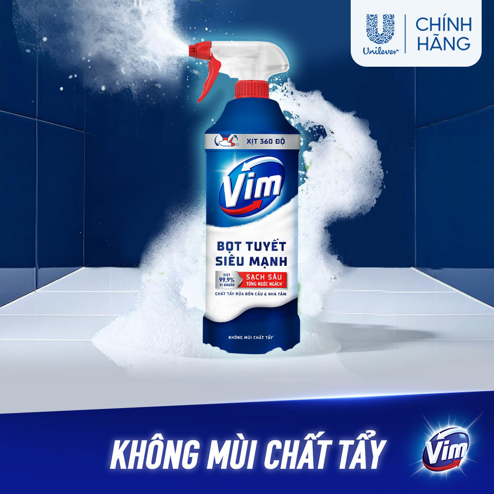 Bọt Tuyết Siêu Mạnh Tẩy Bồn Cầu, Nước Tẩy Bồn Cầu và Nhà Vệ Sinh Vim Diệt Khuẩn| Diệt 99,9% Vi Khuẩn