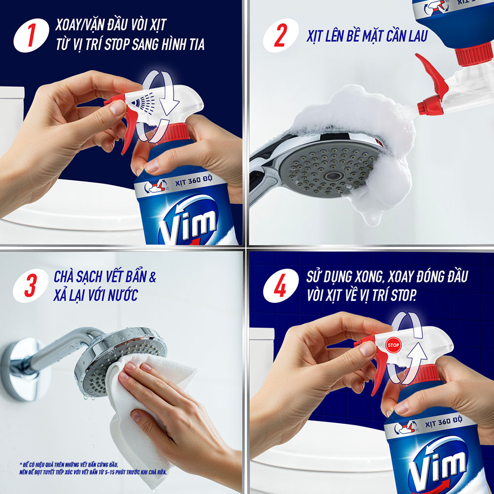 Bọt Tuyết Siêu Mạnh Tẩy Bồn Cầu, Nước Tẩy Bồn Cầu và Nhà Vệ Sinh Vim Diệt Khuẩn| Diệt 99,9% Vi Khuẩn
