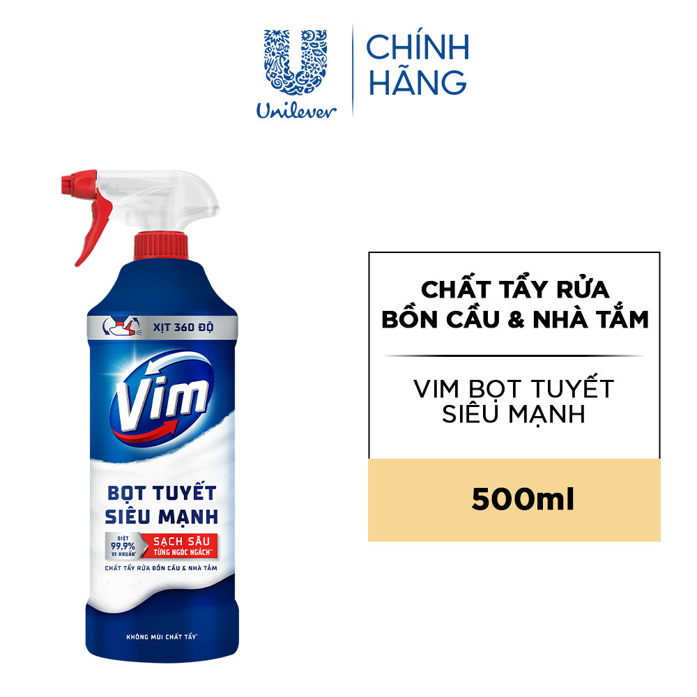 Bọt Tuyết Siêu Mạnh Tẩy Bồn Cầu, Nước Tẩy Bồn Cầu và Nhà Vệ Sinh Vim Diệt Khuẩn| Diệt 99,9% Vi Khuẩn