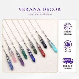 Con Lắc Cảm Xạ Đá Thạch Anh Dùng Thanh Tẩy Năng Lượng Hỗ Trợ Reiki Thiền Định