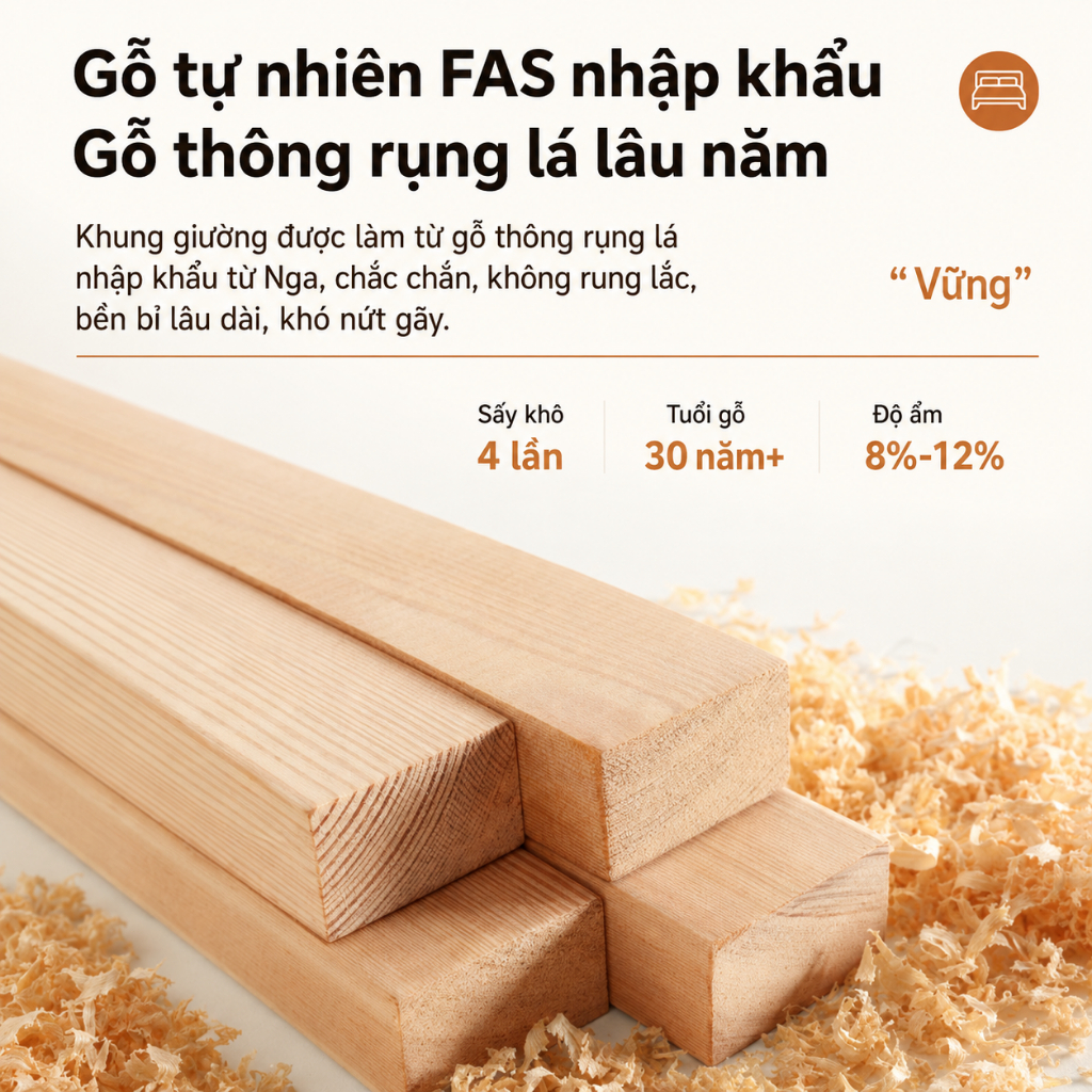 Giường ngủ gỗ hiện đại CONOCO màu xám xanh giường đôi chắc chắn cho phòng ngủ phòng trọ
