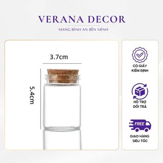 Lọ Thuỷ Tinh Nút Bần Nhỏ - Chai Lọ Thuỷ Tinh Trang Trí - Lọ Đựng Vàng 1 Chỉ