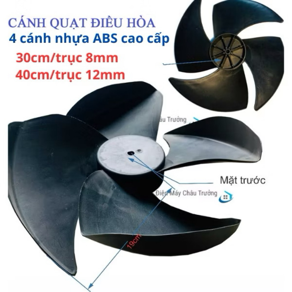 Giảm 50% Cánh quạt điều hòa hơi nước ZOKAMI 30cm 40cm, Cánh quạt hơi nước lỗ trục 8mm 12mm quay thuận quay ngược