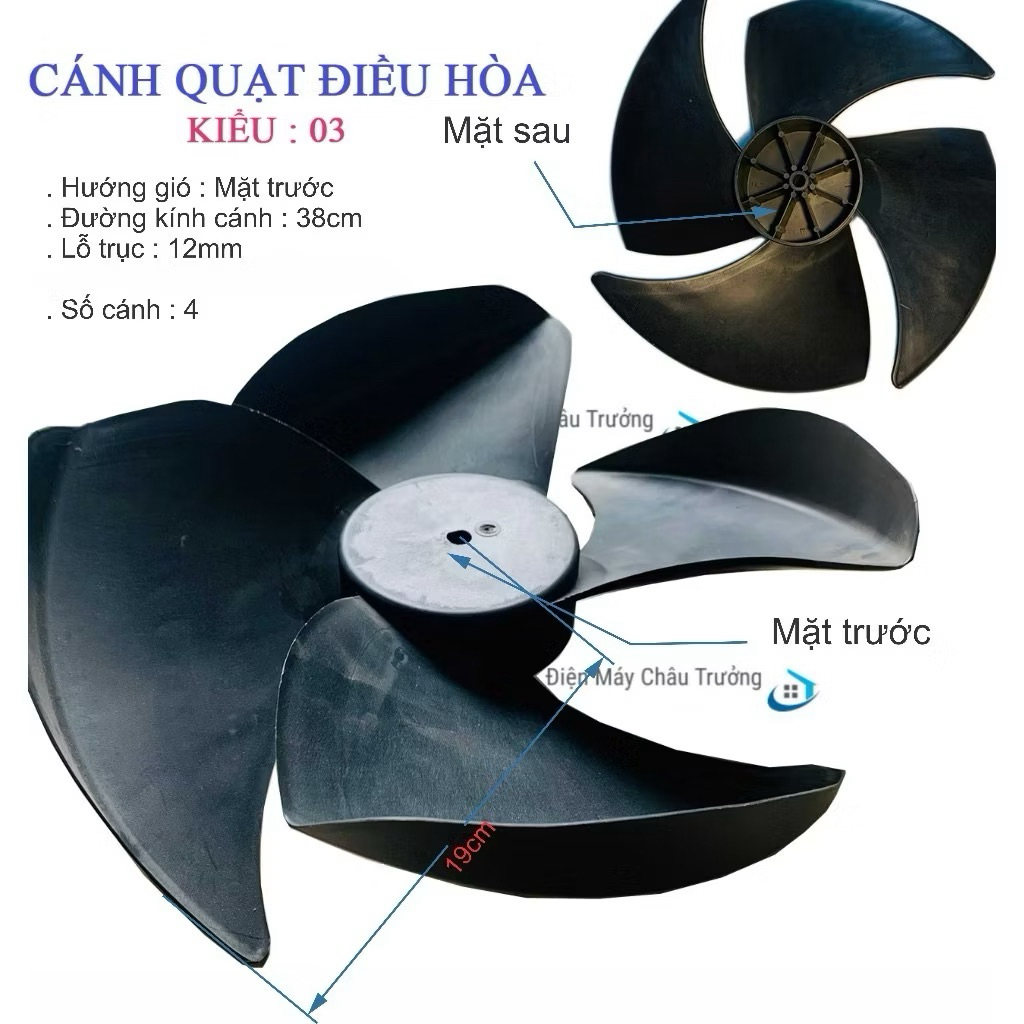 Giảm 50% Cánh quạt điều hòa hơi nước ZOKAMI 30cm 40cm, Cánh quạt hơi nước lỗ trục 8mm 12mm quay thuận quay ngược