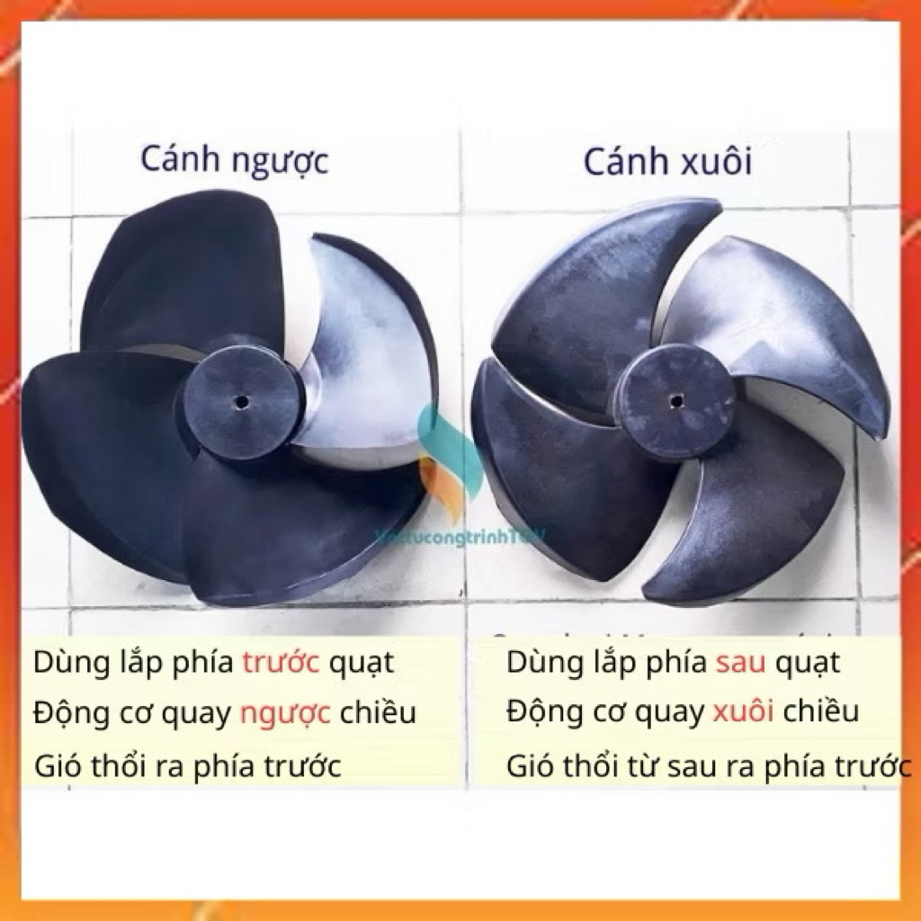 Giảm 50% Cánh quạt điều hòa hơi nước ZOKAMI 30cm 40cm, Cánh quạt hơi nước lỗ trục 8mm 12mm quay thuận quay ngược
