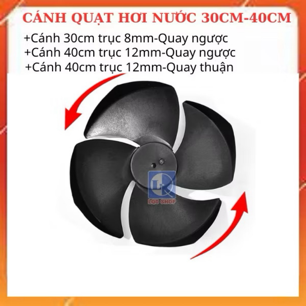 Giảm 50% Cánh quạt điều hòa hơi nước ZOKAMI 30cm 40cm, Cánh quạt hơi nước lỗ trục 8mm 12mm quay thuận quay ngược