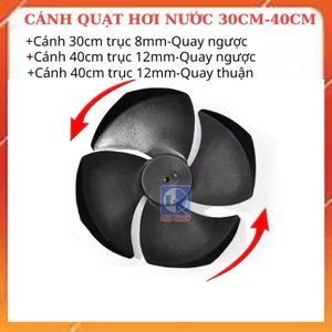 Giảm 50% Cánh quạt điều hòa hơi nước ZOKAMI 30cm 40cm, Cánh quạt hơi nước lỗ trục 8mm 12mm quay thuận quay ngược