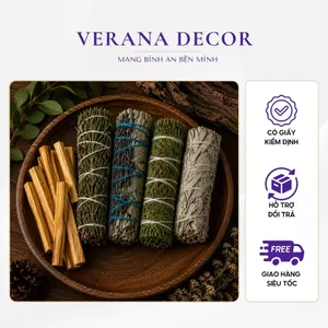 Thảo Mộc Xông Nhà Xô Thơm Thanh Tẩy Palo Santo White Sage
