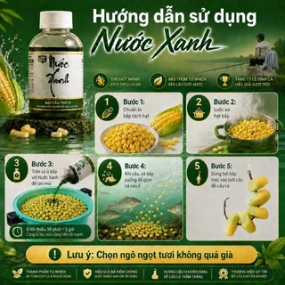 HƯƠNG LIỆU Ủ NGÔ CÂU CÁ TRẮM TRẮNG NƯỚC XANH 100ml - ĐÀI CÂU THÍCH – HƯƠNG LIỆU CHUYÊN DỤNG CÂU CÁ TRẮM TRẮNG HIỆU QUẢ