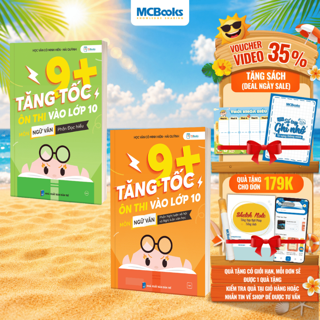 Sách - Combo Tăng Tốc 9+ Ôn Thi Vào Lớp 10 Môn Ngữ Văn - Phần: Đọc hiểu và Nghị luận xã hội – Nghị luận văn học