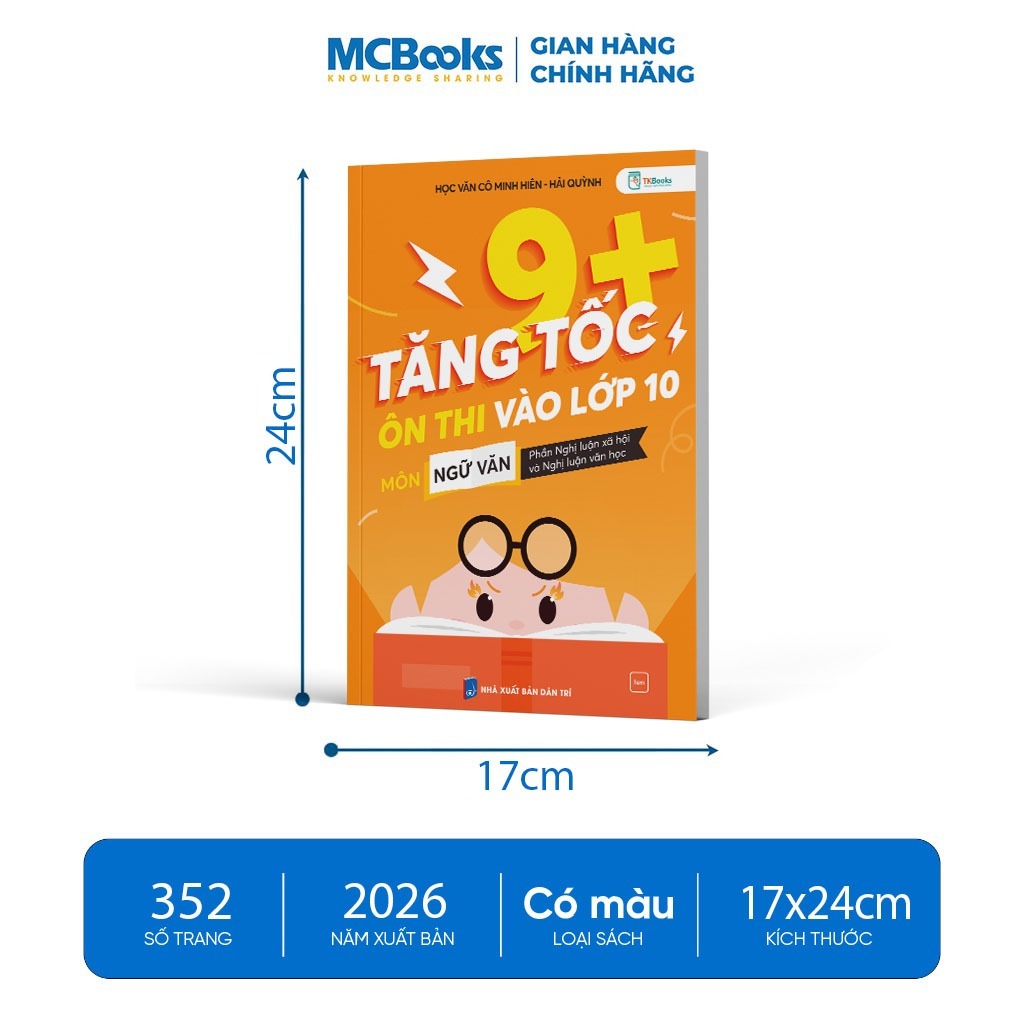 Sách - Combo Tăng Tốc 9+ Ôn Thi Vào Lớp 10 Môn Ngữ Văn - Phần: Đọc hiểu và Nghị luận xã hội – Nghị luận văn học