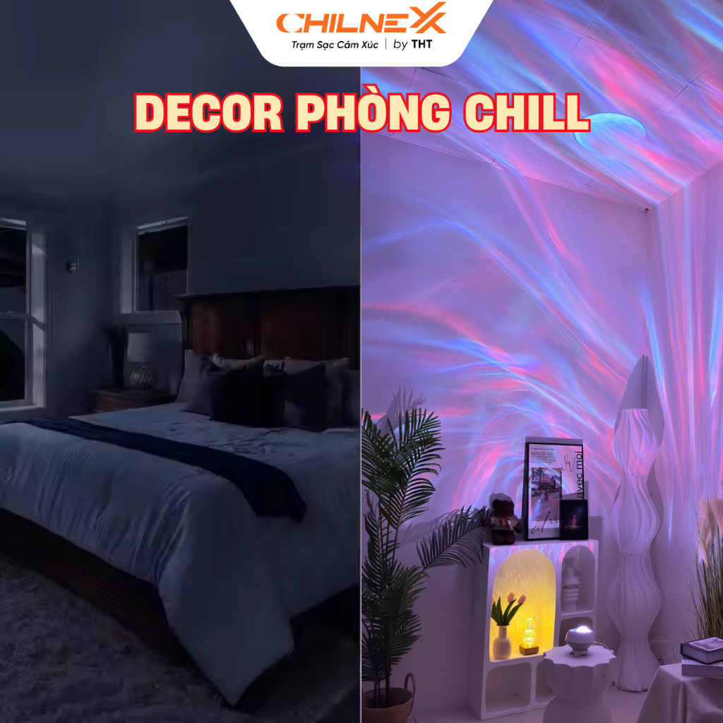 Đèn Thiên Hà V10 Plus CHILNEXX Đèn galaxy có  loa bluetooth nghe đèn ngủ nghe nhạc nháy theo nhạc quà sinh nhật