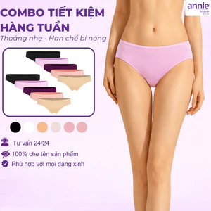 Combo 10 Quần Lót Nữ Cotton Quần Chip Tiết Kiệm annie QE837 Cạp Vừa Quyến Rũ Thoáng Khí Mềm Mịn