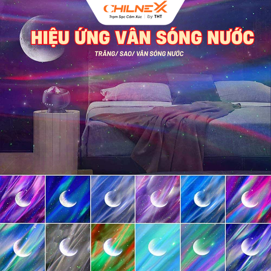 Đèn Thiên Hà V10 Plus CHILNEXX Đèn galaxy có  loa bluetooth nghe đèn ngủ nghe nhạc nháy theo nhạc quà sinh nhật
