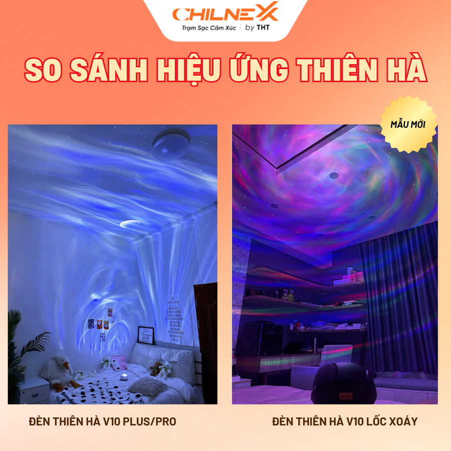 Đèn Thiên Hà V10 Plus CHILNEXX Đèn galaxy có  loa bluetooth nghe đèn ngủ nghe nhạc nháy theo nhạc quà sinh nhật