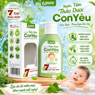 Nước tắm thảo dược Con Yêu 250ml-Giảm ngứa, ngừa rôm sảy cho bé