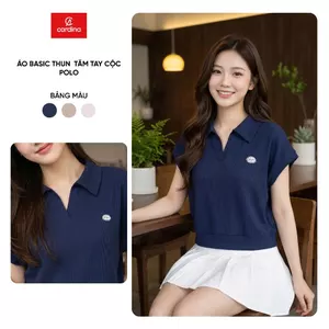 Áo polo nữ CARDINA chất thun tăm cay cộc kiểu dáng basic 6APC14