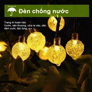 Dây Đèn Led Pha Lê Bi Bọt 10M 25 -30 Bóng Chống Nước | Decor Phòng Ngủ Ban Công Quán Cafe