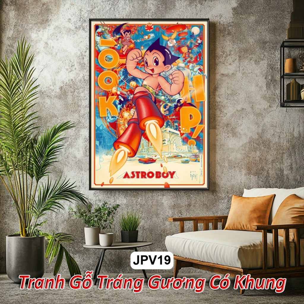 Bộ Tranh Nhật Bản Ukiyo-E Retro Treo Tường Phong Cách Vintage - Tranh Tráng Gương Khung Composite decor Phòng Khách