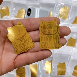 COMBO 2 Mèo thần tài dán điện thoại, dán củ sạc,...
