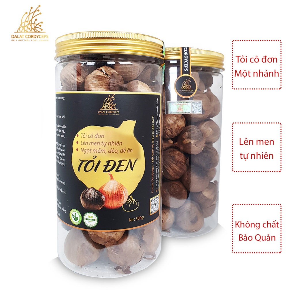 Tỏi Đen Cô Đơn Loại Thượng Hạng Dalat Cordyceps
