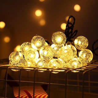 Dây Đèn Led Pha Lê Bi Bọt 10M 25 -30 Bóng Chống Nước | Decor Phòng Ngủ Ban Công Quán Cafe