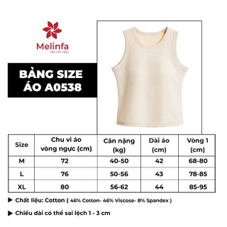 [ PREMIUM COTTON ] Áo Bratop MELINFA có mút đệm 3D nâng đỡ định hình, Áo ba lỗ nữ, Tanktop nữ mã VAA0538