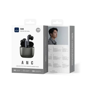 Tai Nghe Không Dây WiWU T35 Hybrid ANC - Hộp Sạc Hợp Kim Kẽm, Chống Ồn 4 Mic Vượt Trội, Bluetooth 6.0