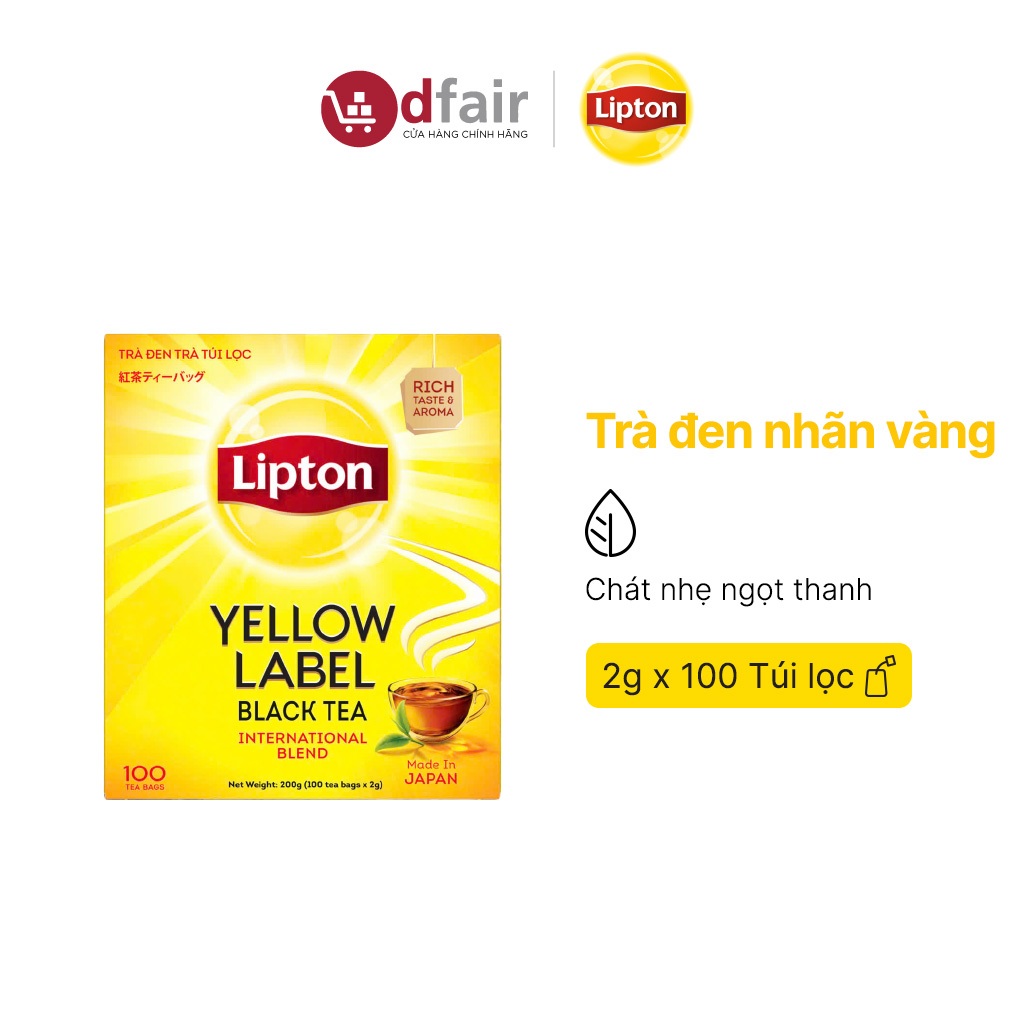 LIPTON Trà Đen Nhãn Vàng Túi Lọc (2g x 100 Túi)