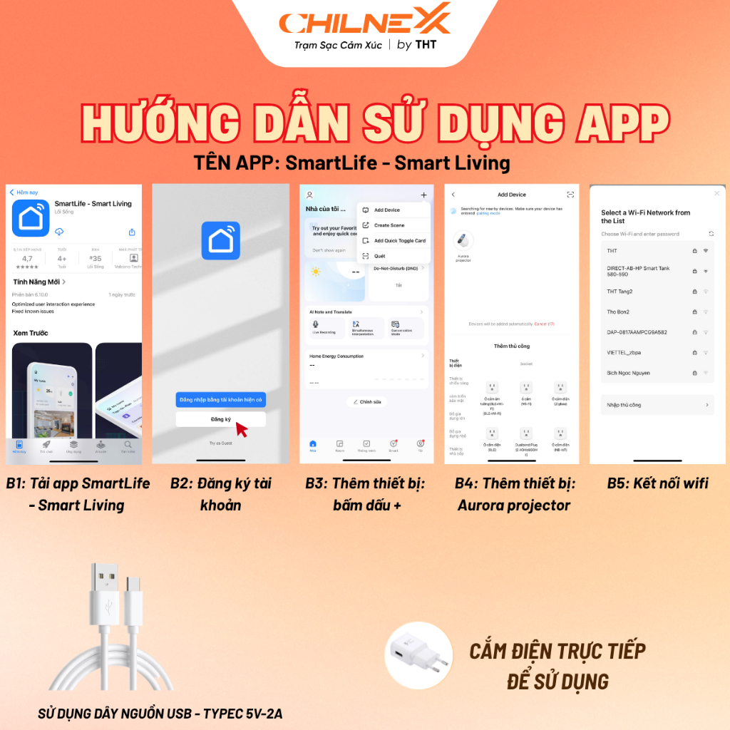Đèn Thiên Hà V10 Pro CHILNEXX đèn decor điều khiển bằng app điện thoại đèn  ngủ chiếu thiên hà làm quà tặng