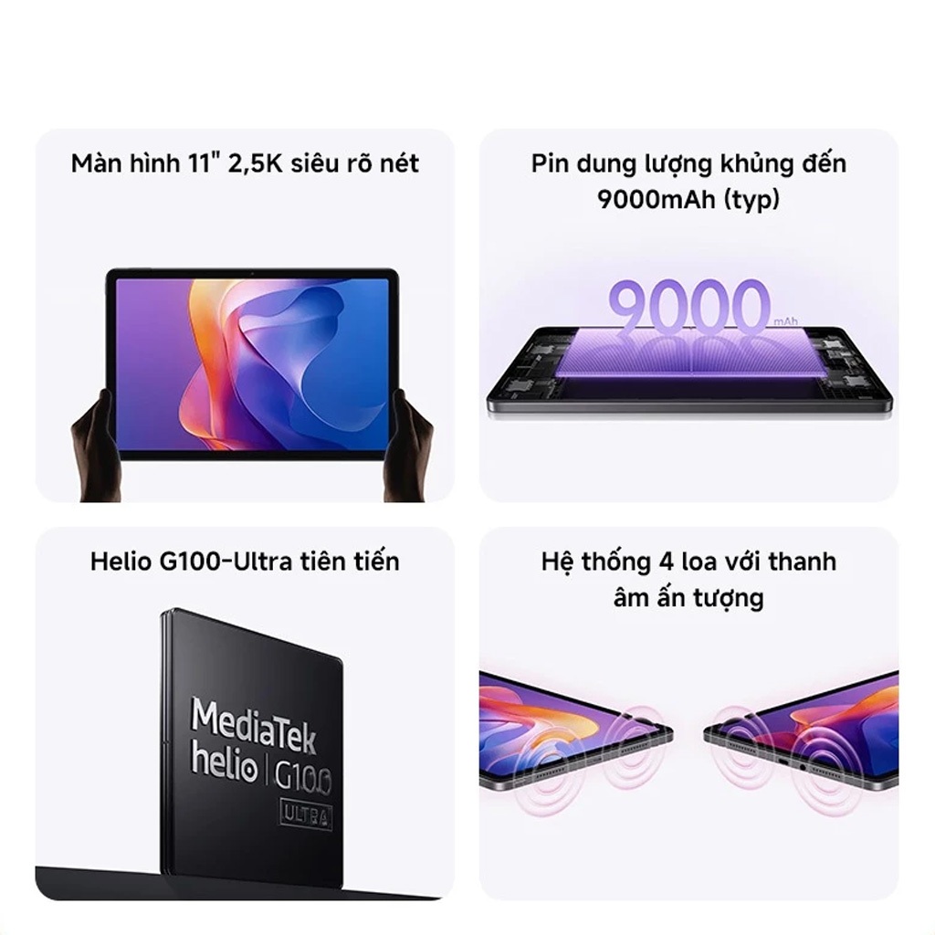 Máy Tính Bảng Redmi Pad 2 4GB + 256GB｜Màn Hình 11"2,5K Rõ Nét｜Pin 9000mAh｜Helio G100-Ultra Tiên Tiến | BigBuy360 - bigbuy360.vn