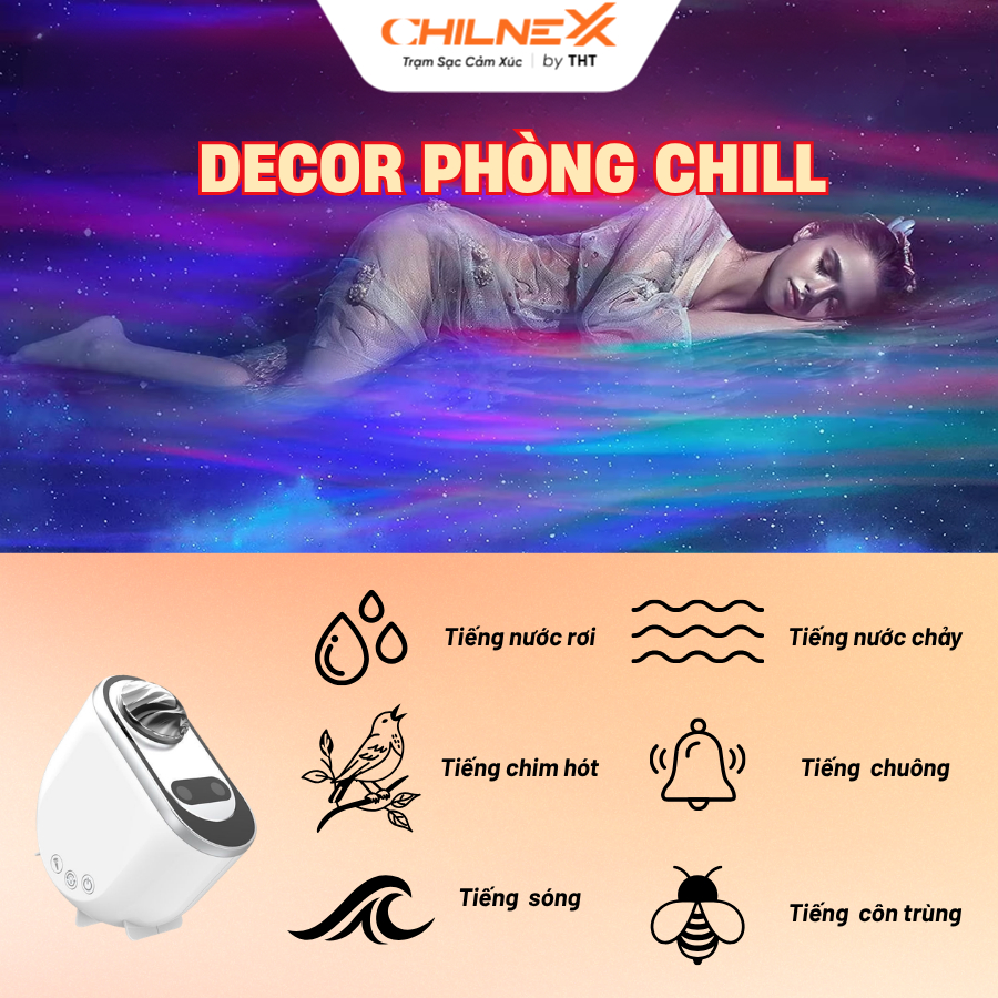 Đèn Thiên Hà V10 Pro CHILNEXX đèn decor điều khiển bằng app điện thoại đèn  ngủ chiếu thiên hà làm quà tặng