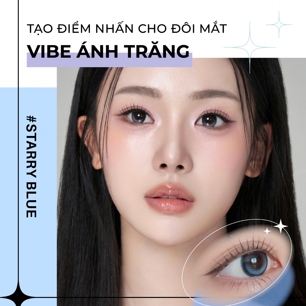 [Lens 1 Ngày] - Lens Highlight Khóa Trục KARACON CHICOLOR - #45 Starry Blue (2 Chiếc)