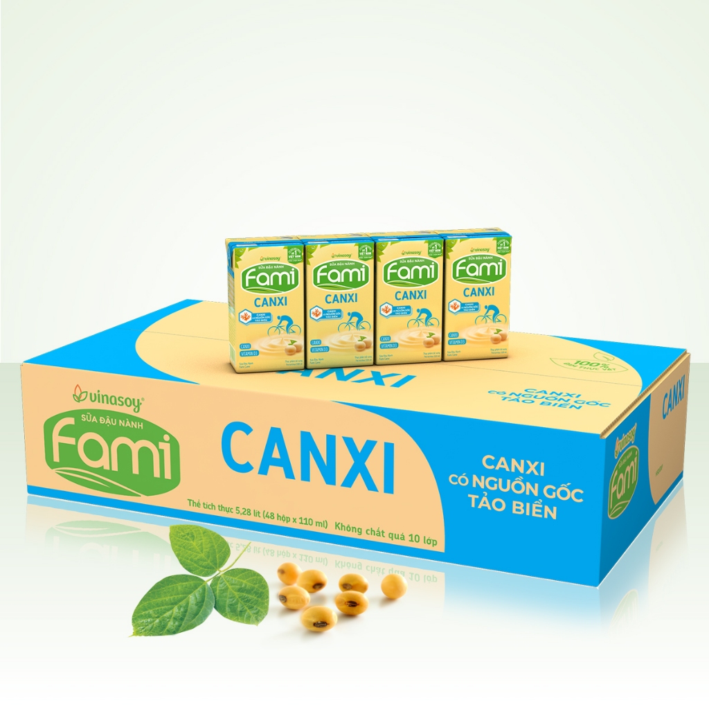 Thùng sữa đậu nành Fami Canxi có đường