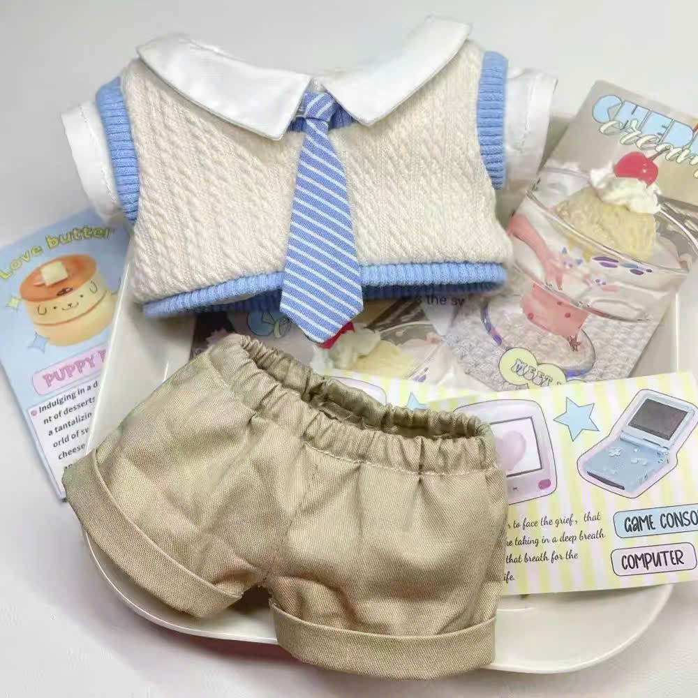 Outfit doll 20cm, quần áo búp bê cotton 20cm, phụ kiện quần áo búp bê dễ thương, gấu bông búp bê decor, quà tặng đồ chơi