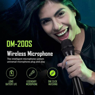 Micro DM200S Sài Pin Sạc 3.7v, Hút Giọng Tốt, Hát Nhẹ, Giảm Hú Hiệu Quả, Chuyên Dùng Cho Karaoke Gia Đình, Sân Khấu.....