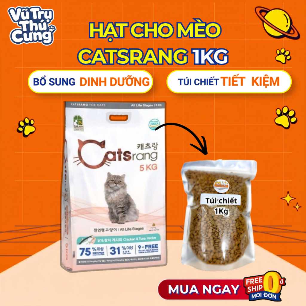 Thức ăn hạt cho mèo Catsrang Hàn Quốc 1Kg