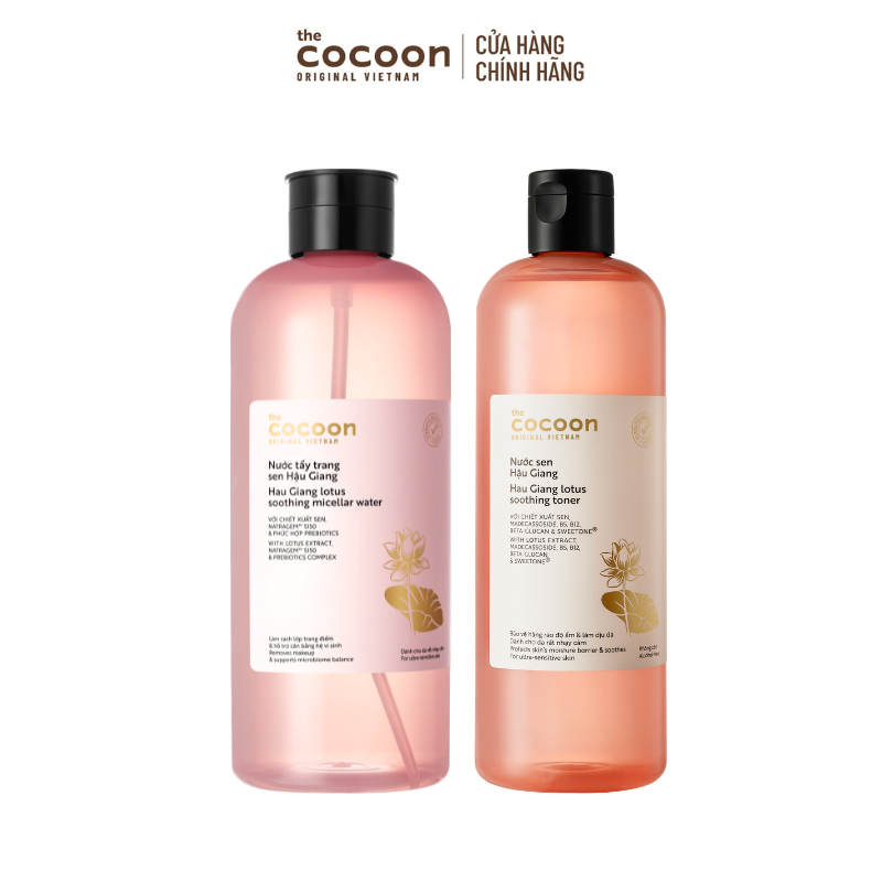 [MUA 2 GIẢM 44%] Combo Supersize Nước Tẩy Trang Sen Hậu Giang 1000ml & Nước sen Hậu Giang 500ml