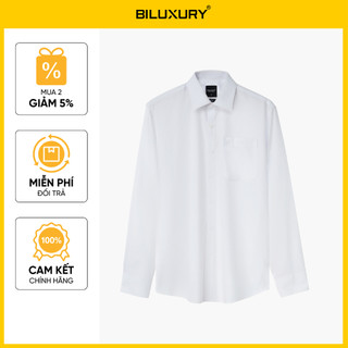 [T7_SALE 20%_HT] Áo Sơ Mi Trắng Nam Dài Tay 1SMDB689TRK Biluxury Form Casual Thiết Kế Kháng Khuẩn Bền Màu