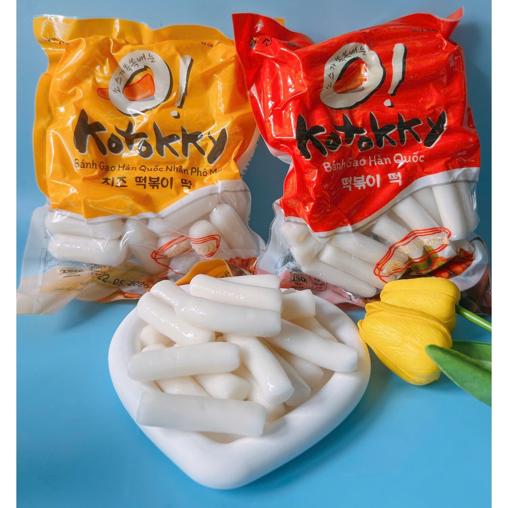 Combo 500g bánh gạo KoTokky+ 500g bánh gạo nhân phô mai +200g sốt Hàn Quốc
