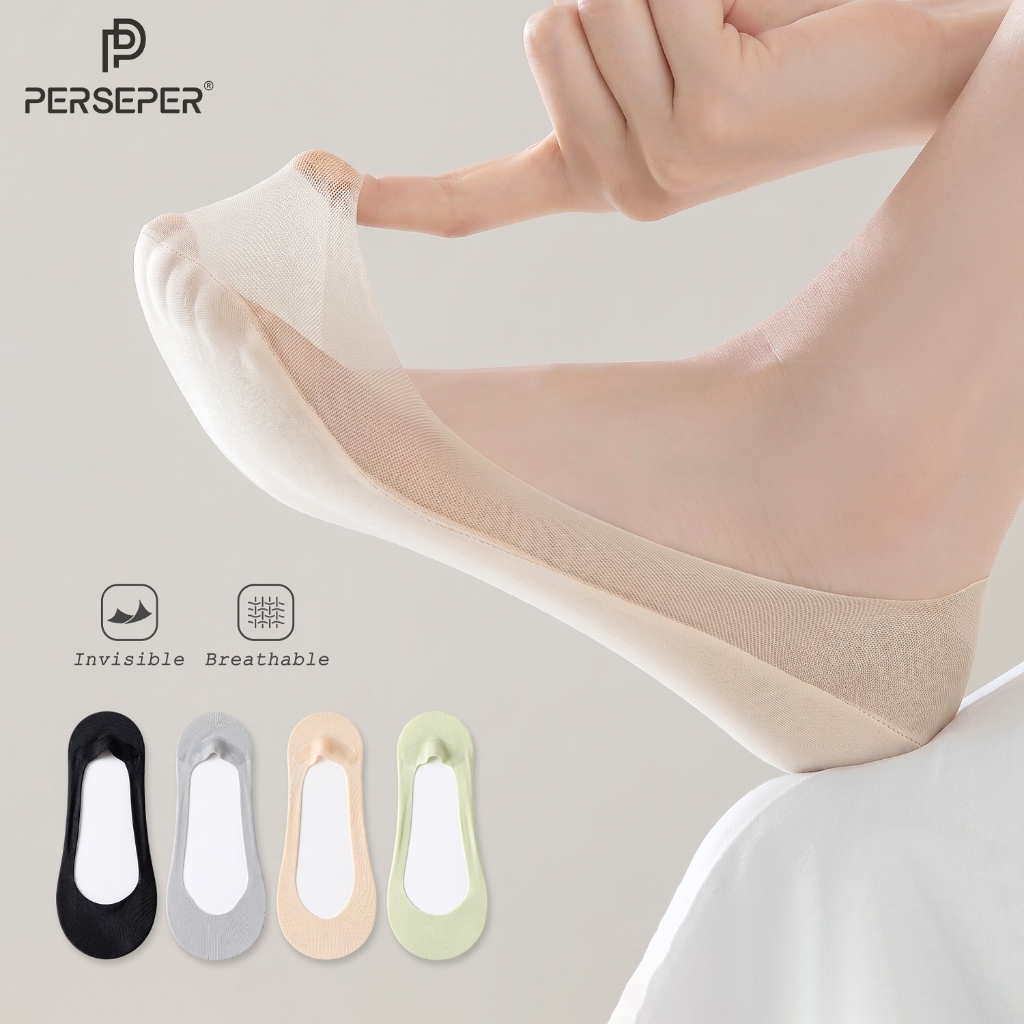 Tất lười nữ tàng hình chất liệu lụa băng mùa hè, vớ tàng hình 2 lớp đáy thấm hút mồ hôi tốt - Ekiu Shop