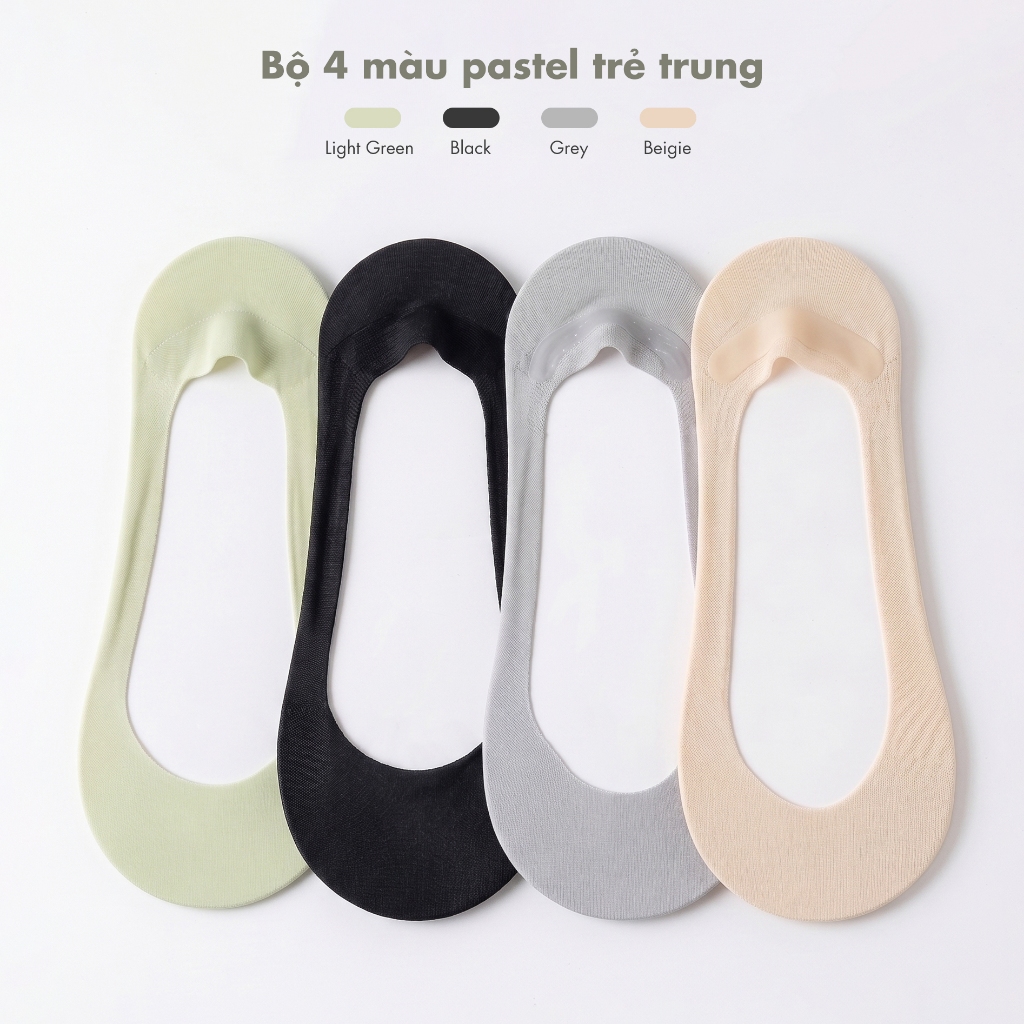 Tất lười nữ tàng hình chất liệu lụa băng mùa hè, vớ tàng hình 2 lớp đáy thấm hút mồ hôi tốt - Ekiu Shop