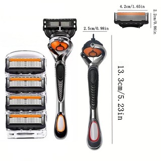 Dao cạo cạo râu 5 lớp nhập khẩu chuẩn Đức dành cho nam, Tông đơ râu thủ công với đầu lưỡi dao 5 lớp đa năng đẹp