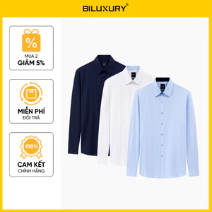 Áo Sơ Mi Nam Dài Tay 1SMDB002 Biluxury Form Slimfit Tôn Dáng Chống Nước Chống Dầu Chống Bám Bẩn