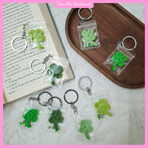Móc Khóa Cỏ 4 Lá Len Handmade