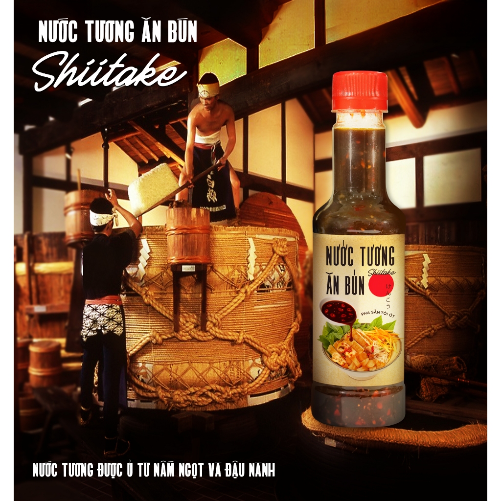 Combo 2 Chai Nước Tương Pha Sẵn Tỏi Ớt Ăn Liền Shiitake 270g Trang Trại Sạch Thôn Xanh Farm