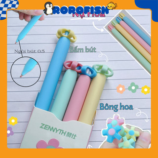 Bút Bi Gel Pastel Zennyth - Bút Hoa – Thiết Kế Tối Giản, Mực Đen Nét Mịn, Viết Êm Tay